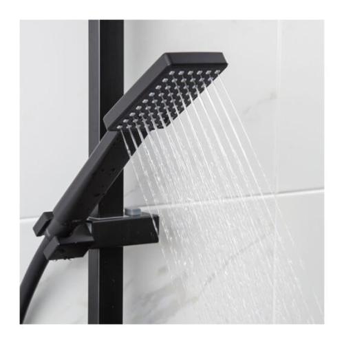Bristan Craze Black Exposed Bar Shower Valve Kit With Rigid Riser and Diverter CRZ SHXDIVCTFF BLK